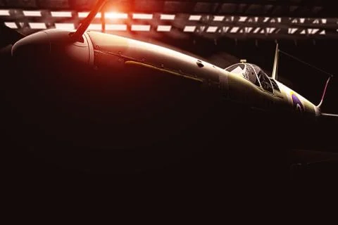 Supermarine Spitfire Mk.V - modelled in 3D Stock Illustration