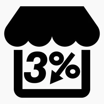 Supermarket 3% discount. Stock Illustration