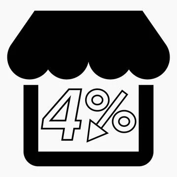 Supermarket 4% discount. Stock Illustration