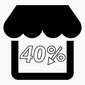 Supermarket 40% discount. Stock Illustration