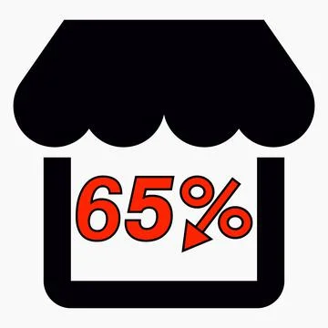 Supermarket 65% discount. Stock Illustration