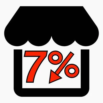 Supermarket 7% discount Stock Illustration
