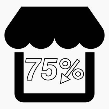 Supermarket 75% discount. Stock Illustration