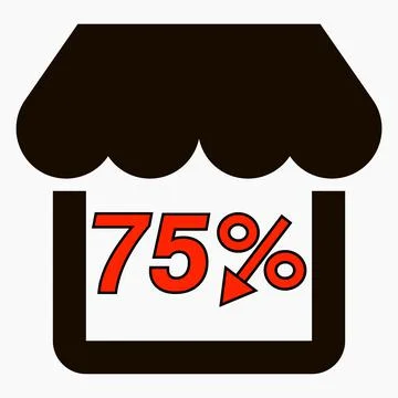 Supermarket 75% discount. Stock Illustration