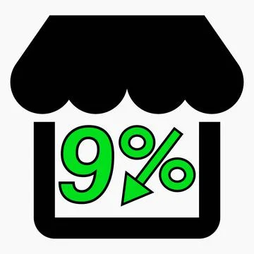 Supermarket 9% discount Stock Illustration