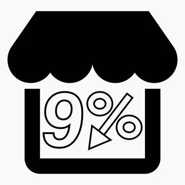 Supermarket 9% discount Stock Illustration