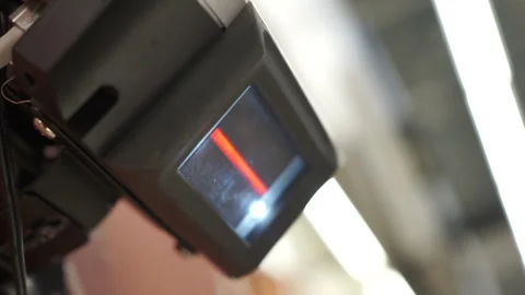 Supermarket barcode reader, infrared barcode reader, infrared color QR code read Stock Footage 270372870