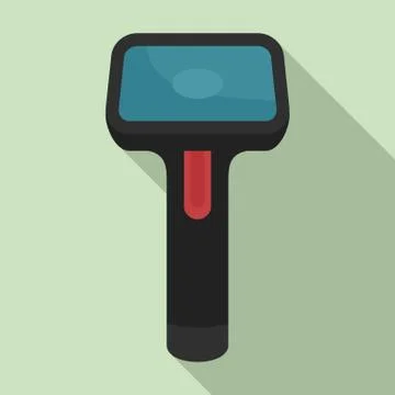Supermarket barcode scanner icon, flat style Illustrazione stock