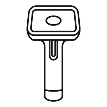 Supermarket barcode scanner icon, outline style Illustrazione stock