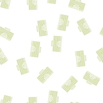 Supermarket building glyph seamless pattern Stock Illustration