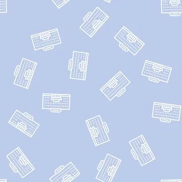 Supermarket building line seamless pattern Stock Illustration