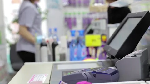 Supermarket cash register 스톡 동영상 63217954