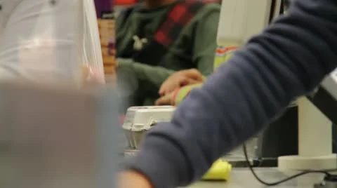 Supermarket checkout counter Stock-Footage 12586582