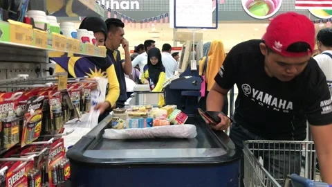 Supermarket clip editorial Stock Footage 132579906