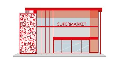Supermarket consisting of two floors. Stock Illustration