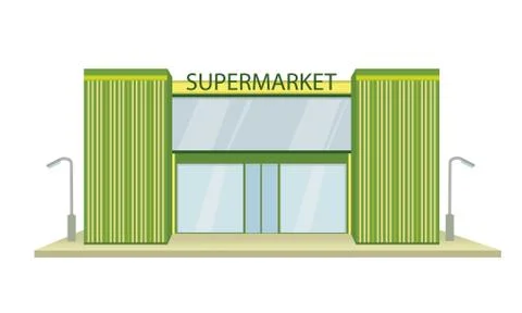 Supermarket consisting of two floors. Stock Illustration