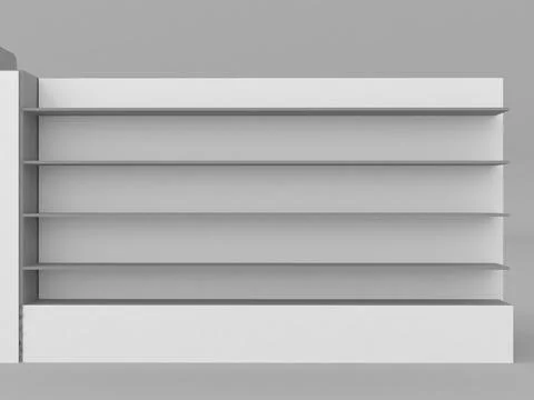 Supermarket empty shelf. 3d rendering illustration Stock Illustration