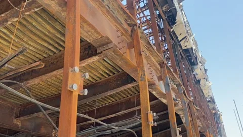 Supermarket fire which was completely destroyed in UAE Vídeos de archivo 277026141
