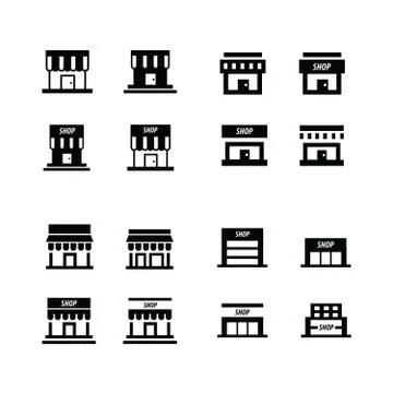 Supermarket icon set Stock Illustration