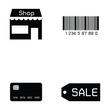 Supermarket icon set Stock Illustration