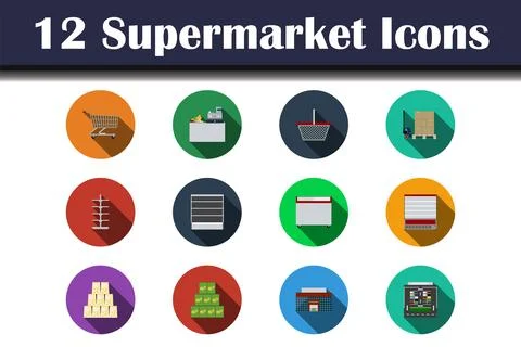 Supermarket Icon Set Ilustración de archivo