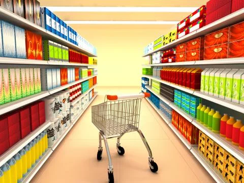 Supermarket Stock Illustration