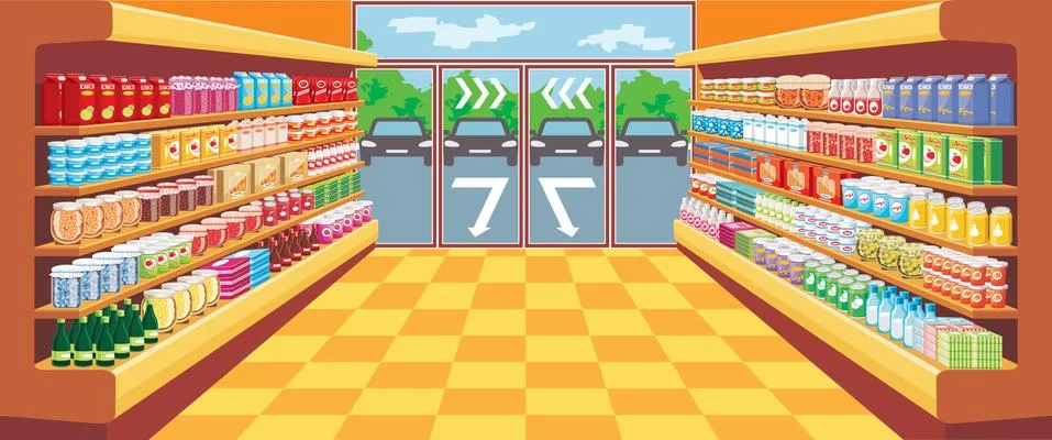 Supermarket. Stock Illustration