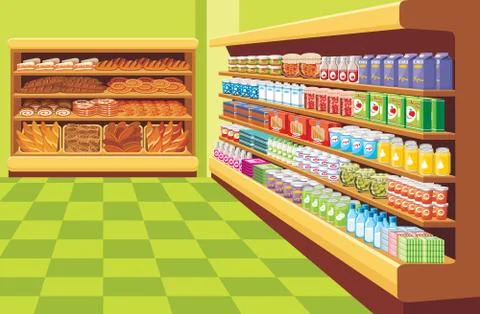 Supermarket. Stock Illustration