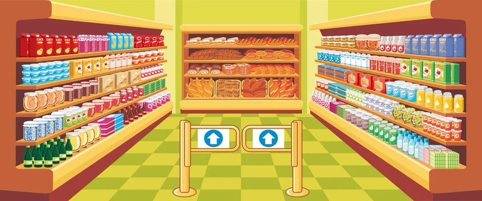 Supermarket. Stock Illustration