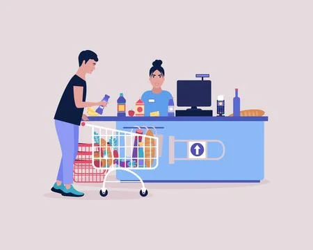 Supermarket Stock Illustration