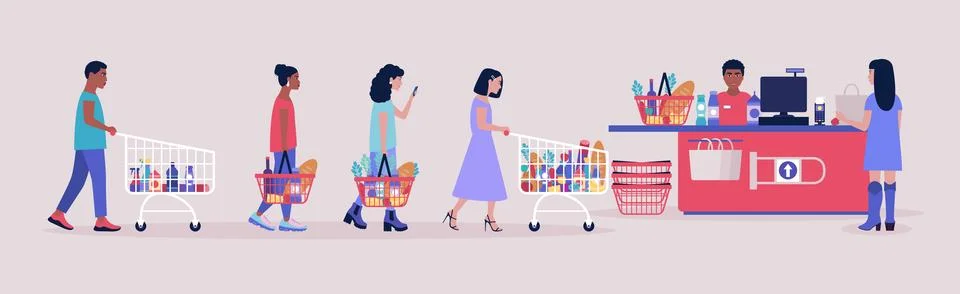 Supermarket Stock Illustration