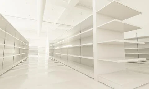 Supermarket interior Stock Illustration