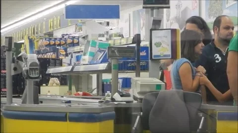 Supermarket queue timelapse, 1080p Stock Footage 42820741