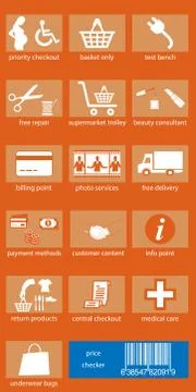 Supermarket services Stock Illustration