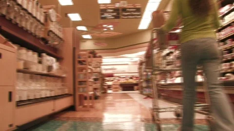Supermarket Shopper Video stock 608336