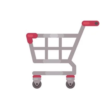 Supermarket shopping cart illustration. Sale flat icon Stock Illustration