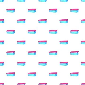 Supermarket store building seamless pattern repeating background Stock Illustration