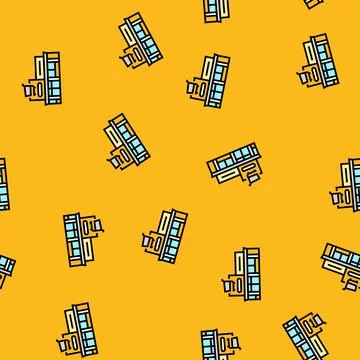 Supermarket store vector seamless pattern Illustrazione stock