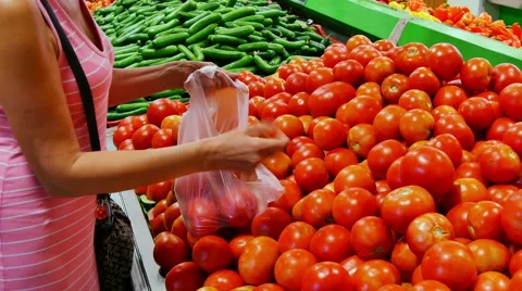 Supermarket, tomatoes Stock Footage 55408152