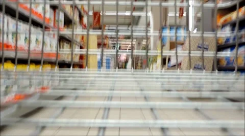 Supermarket trolley Stock Footage 30460438