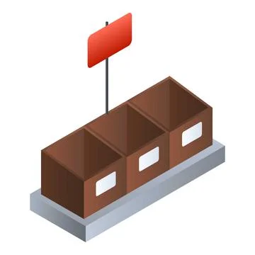 Supermarket vegetable box icon, isometric style Stock Illustration