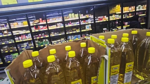 Supermarket with vegetables and fruit Stock Footage 277119971