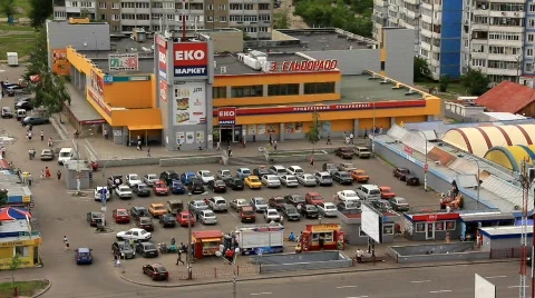 Supermarket. View from above Stock Footage 736414