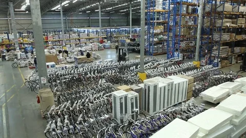 Supermarket warehouse Stock Footage 77049965