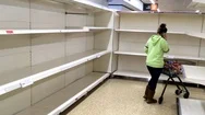 Supermarkets Empty Shelves Stripped Of Lavatory Paper Stock Footage