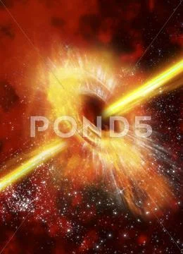 Supermassive black hole, artwork Stock Illustration