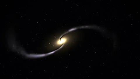 Supermassive Black Hole in Deep Space with Accretion Disk 스톡 동영상 347965802