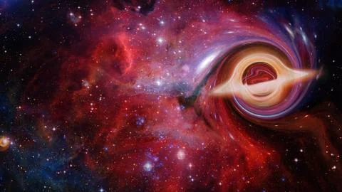 Supermassive black hole. Elements of this image furnished by NASA Foto stock