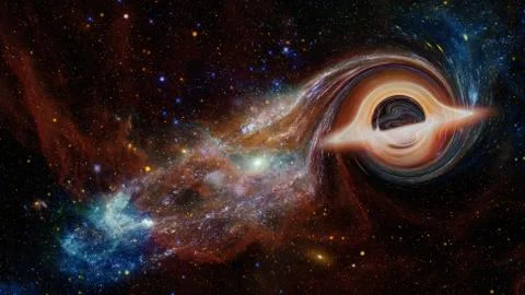 Supermassive black hole. Elements of this image furnished by NASA Foto stock