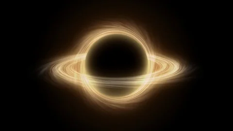 Supermassive black hole in outer space, computer graphic simulation black hole Stock Footage 106671085